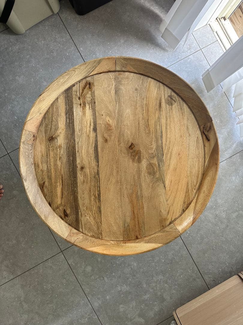s*i様 WTW 円形トレイ型木製センターテーブル