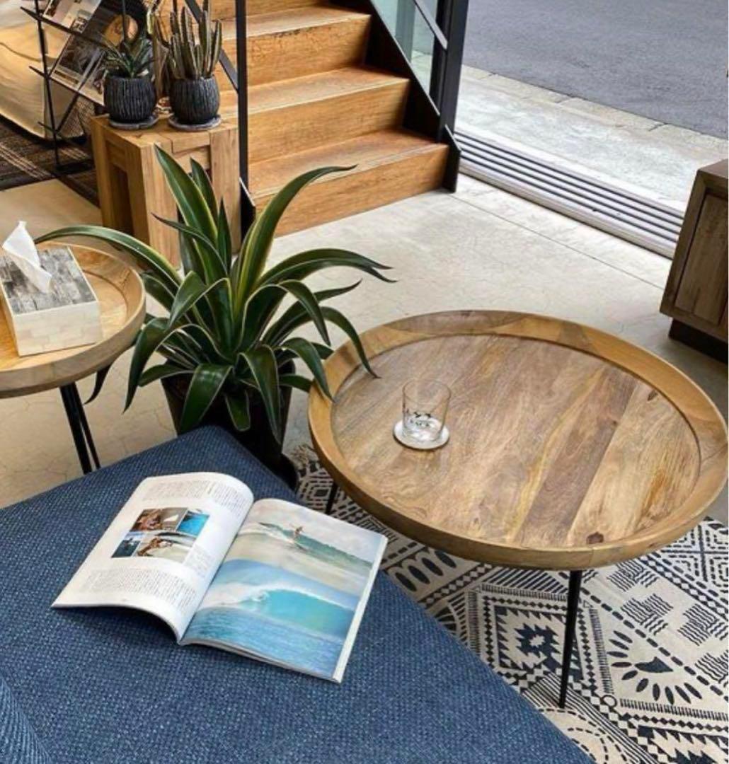 s*i様 WTW 円形トレイ型木製センターテーブル