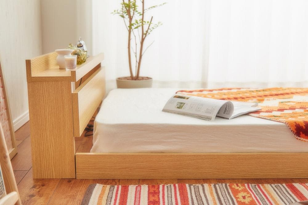 《新品・送料無料》【セミダブル】Coroa フロアベッド（マットレス付き）