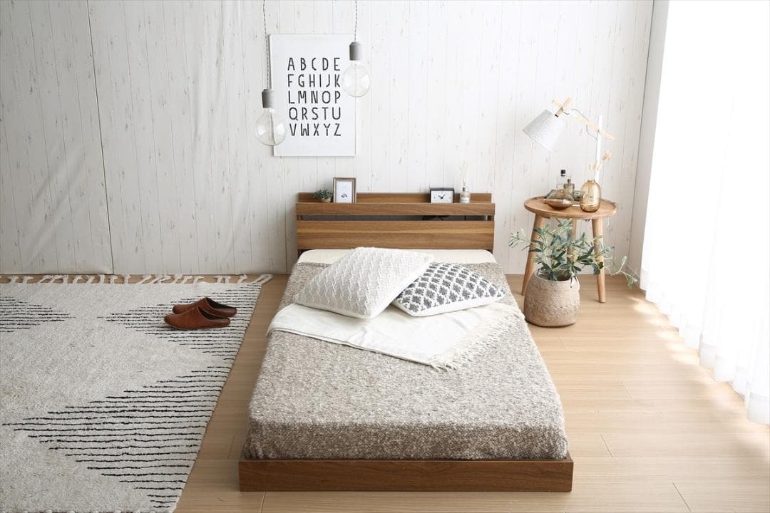 《新品・送料無料》【セミダブル】Coroa フロアベッド（マットレス付き）