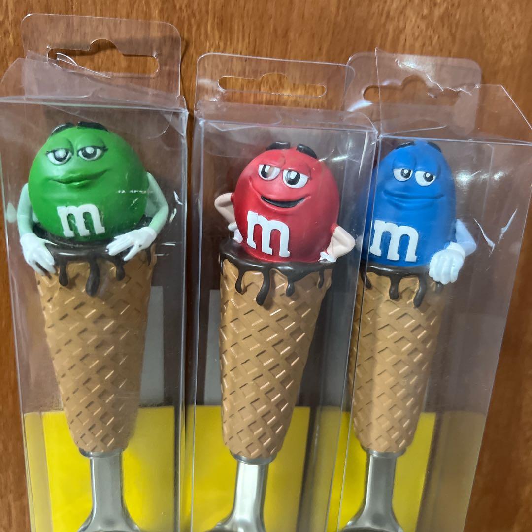 【新品未使用未開封】m&m's アイスクリームスプーン　赤　緑　青