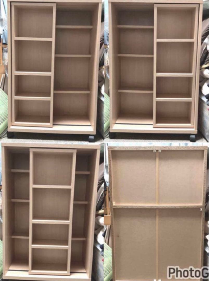 自作キャスタースライド本棚