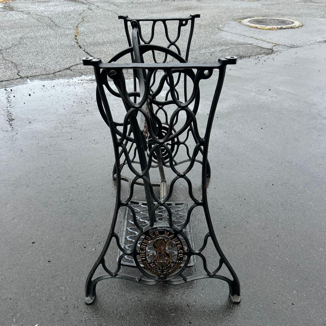 シンガー　網目ミシン脚　工業用　ミシン台　テーブル脚　アンティーク　レトロ