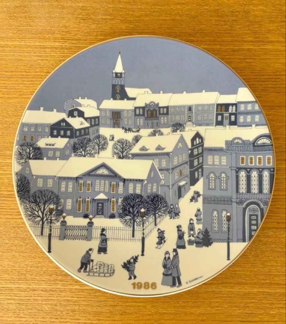 ARABIA ウオシッキネン 1986年クリスマスプレート(イヤープレート)