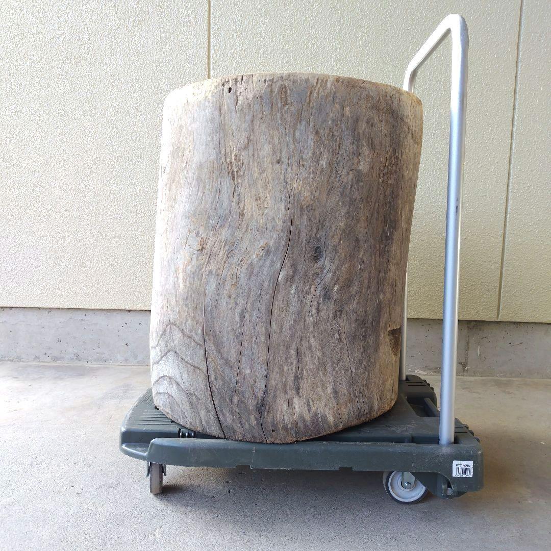 昭和レトロ　けやき臼　木臼　餅つき　アンティーク古道具　ジャンク品