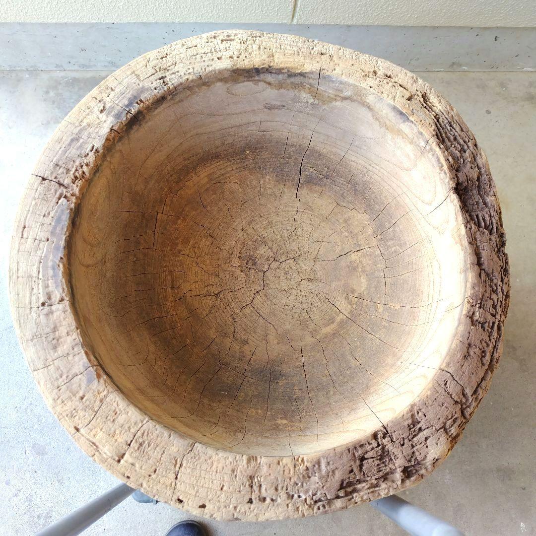 昭和レトロ　けやき臼　木臼　餅つき　アンティーク古道具　ジャンク品