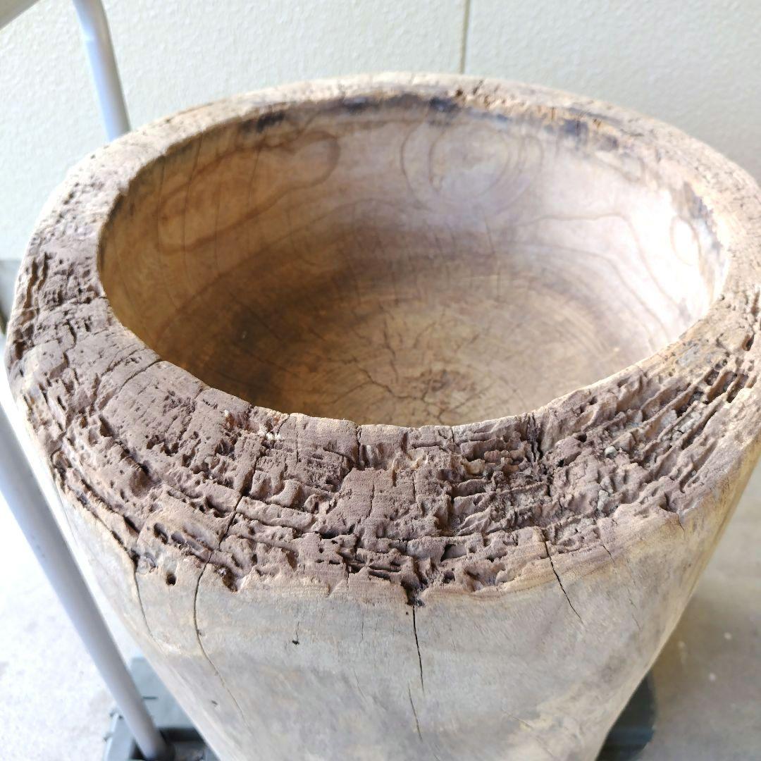 昭和レトロ　けやき臼　木臼　餅つき　アンティーク古道具　ジャンク品