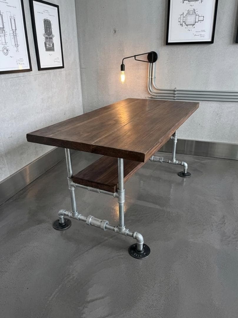 男前 国産杉 無垢材 インダストリアル サイドテーブル テーブル バンドメイド