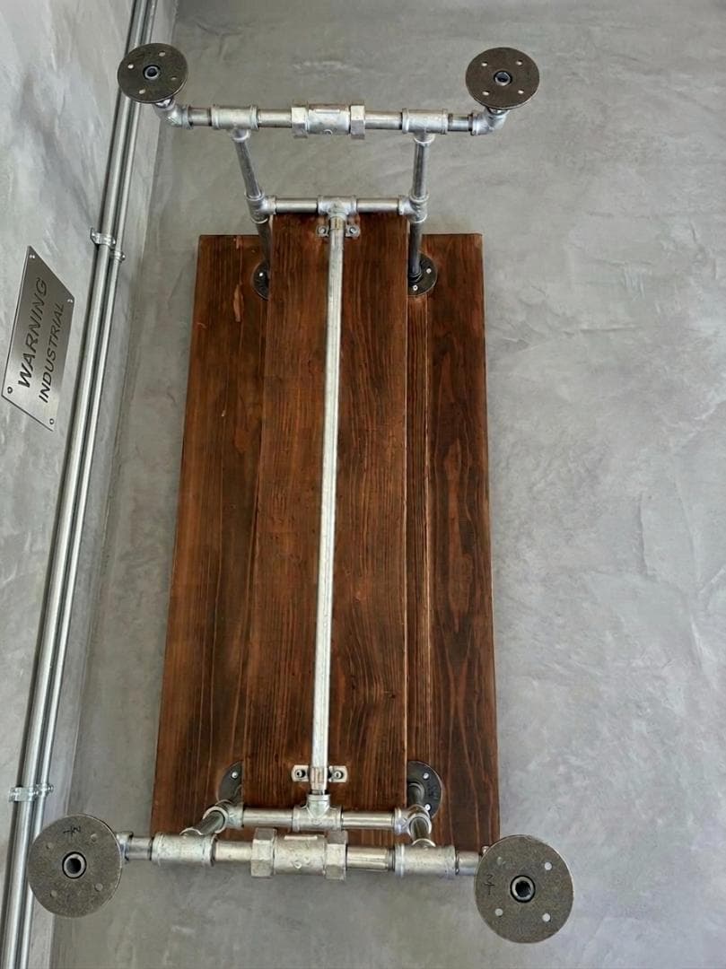 男前 国産杉 無垢材 インダストリアル サイドテーブル テーブル バンドメイド