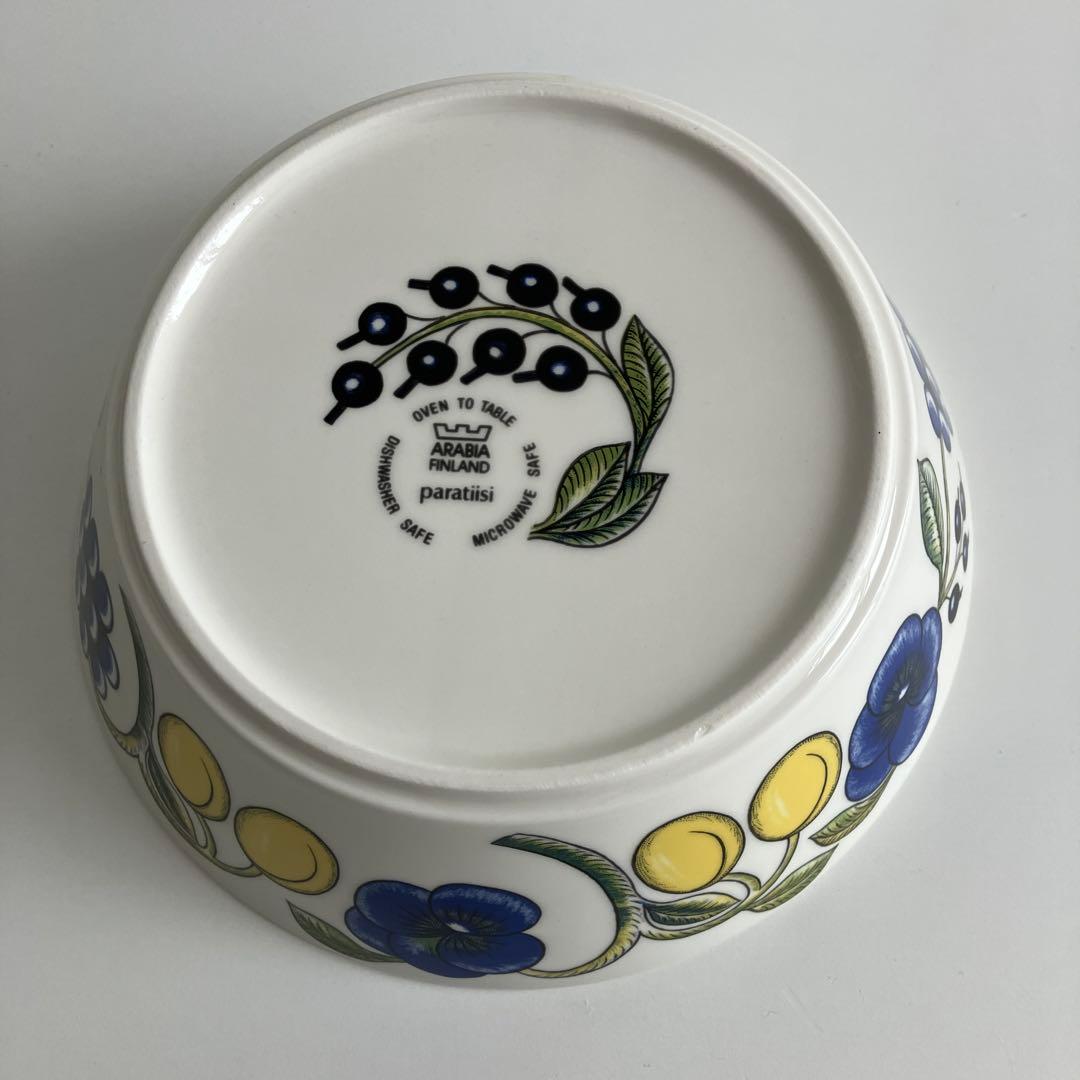 旧王冠ロゴ　アラビア　23cm パラティッシ ボウル　裏もカラー