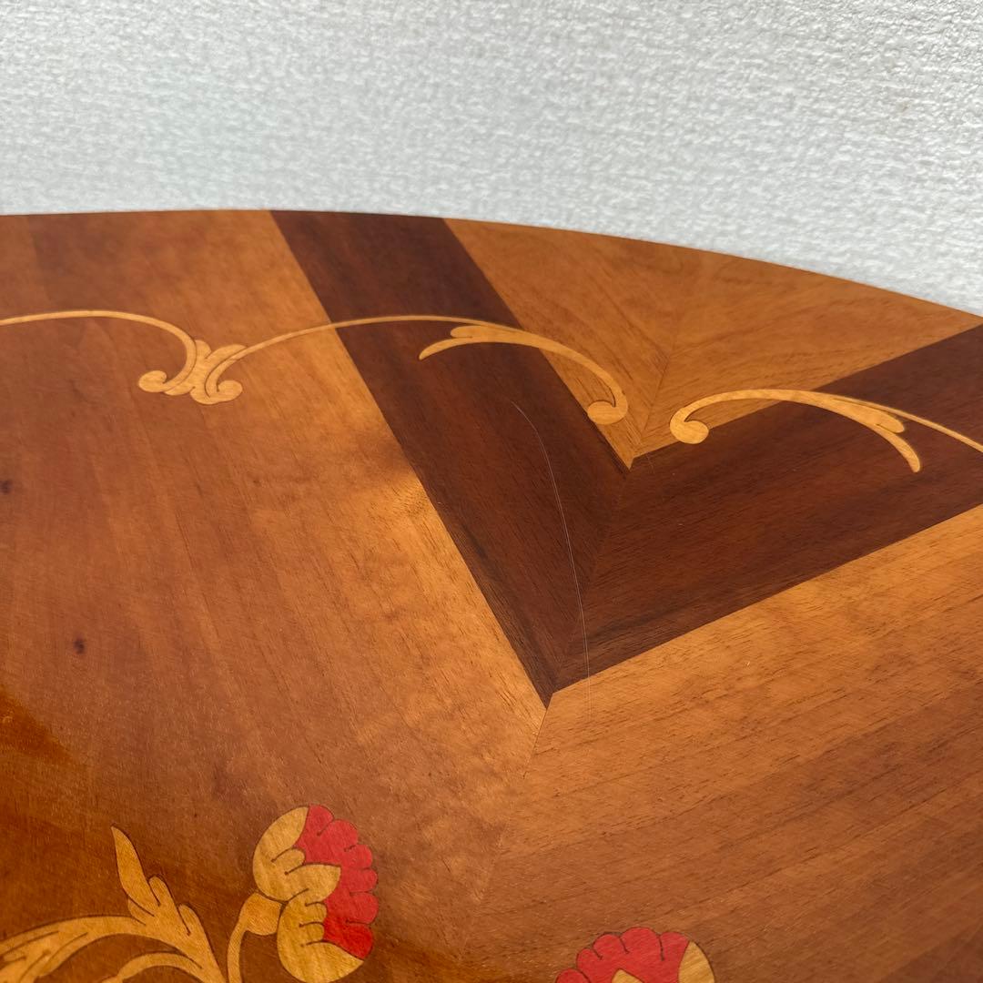 イタリア 象嵌 ローテーブル オーバル 猫脚 輸入家具 管理No.※i4※