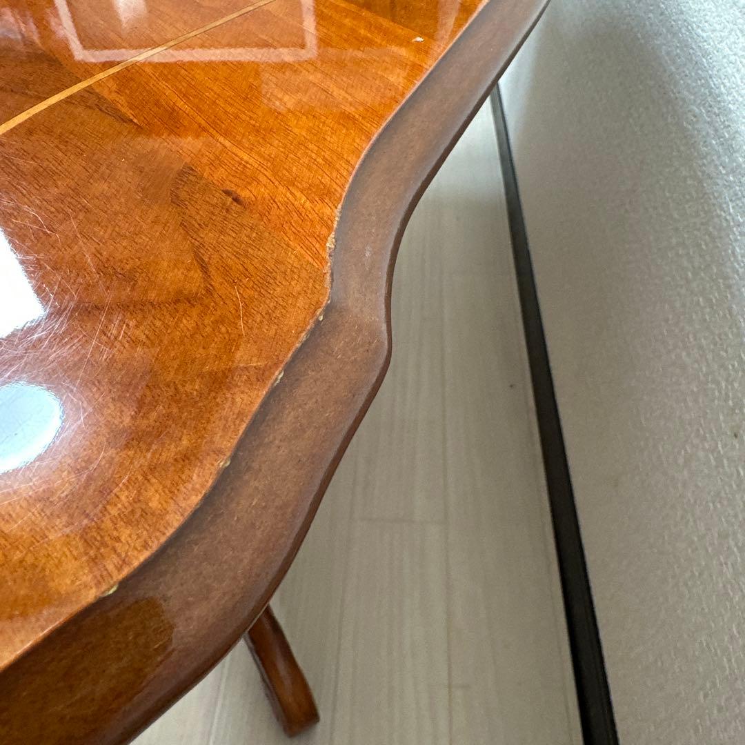 イタリア 象嵌 ローテーブル オーバル 猫脚 輸入家具 管理No.※i4※