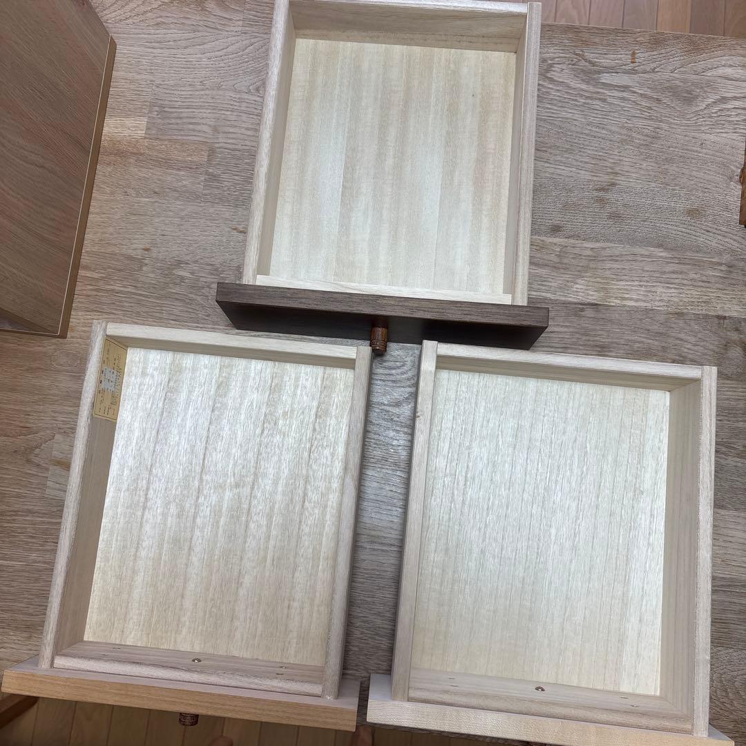 マルヨシ民芸家具 天然木 引き出しボックス 卓上収納 引き出し収納 三段