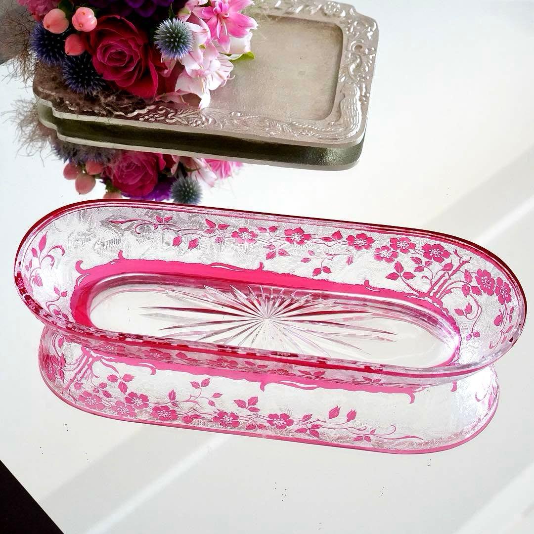 希少★美品★オールドバカラ★エグランティエ★エグランチエ 野ばら 長皿 プレート