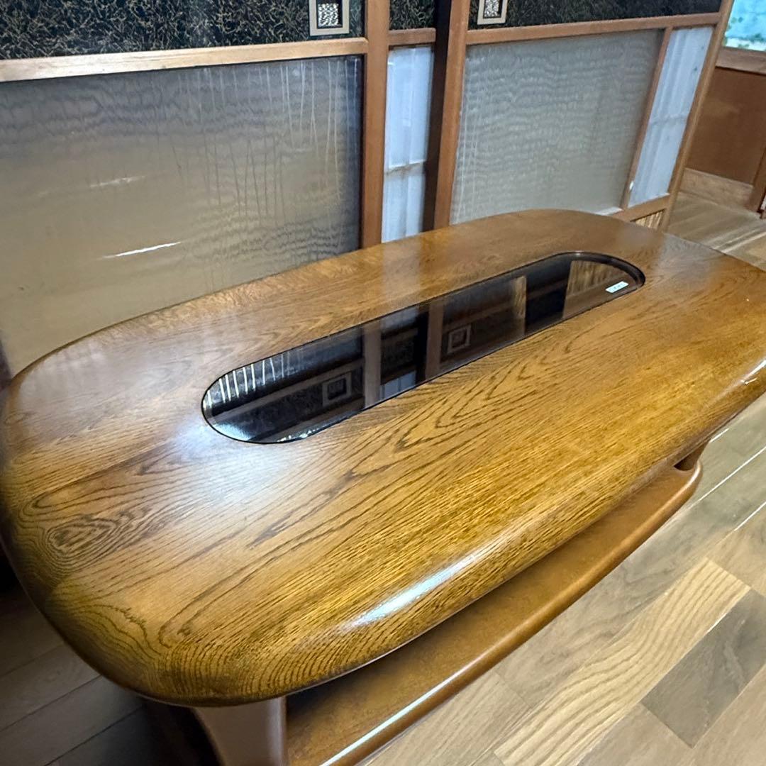 希少 ヴィンテージ 極美品 カリモク チターノ ガラス飾り センターテーブル