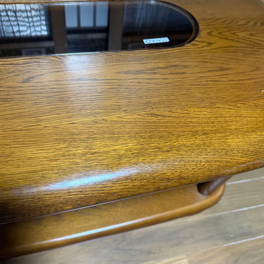 希少 ヴィンテージ 極美品 カリモク チターノ ガラス飾り センターテーブル