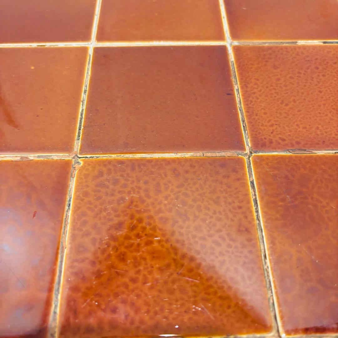 美品 瀬戸焼タイルトップ 戦前アンティークテーブル 大正浪漫 和製家具 日本職人