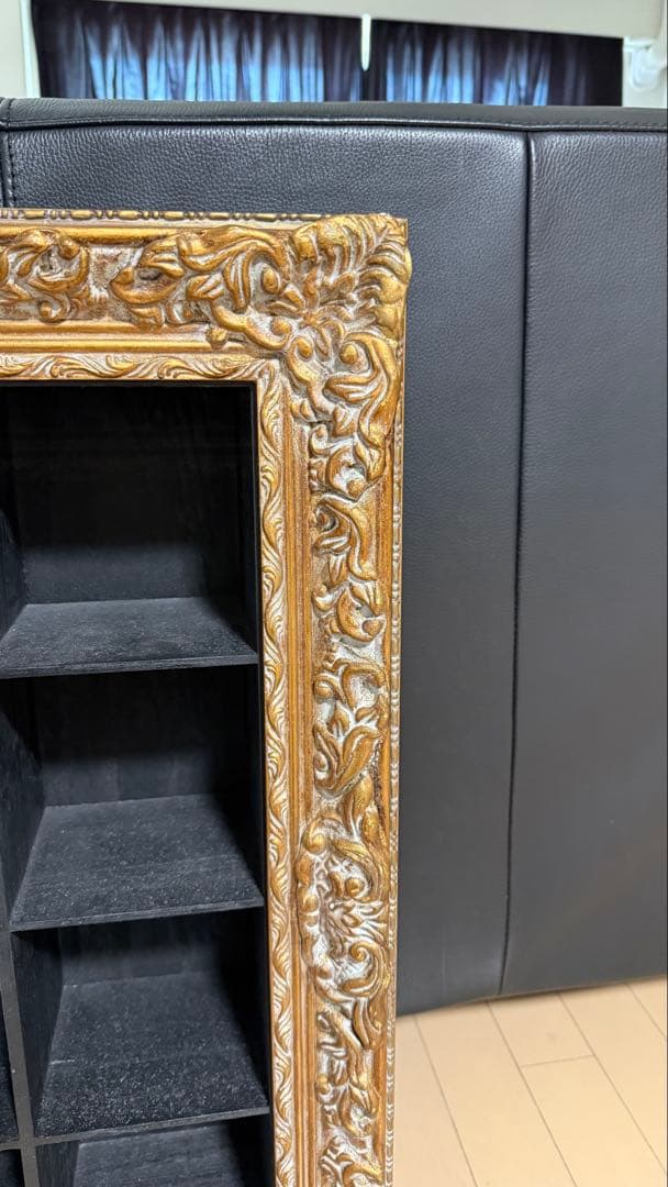 ◆IDEA購入、クラッシック飾り棚 コレクション棚/ゴールドフレーム /サロン◆