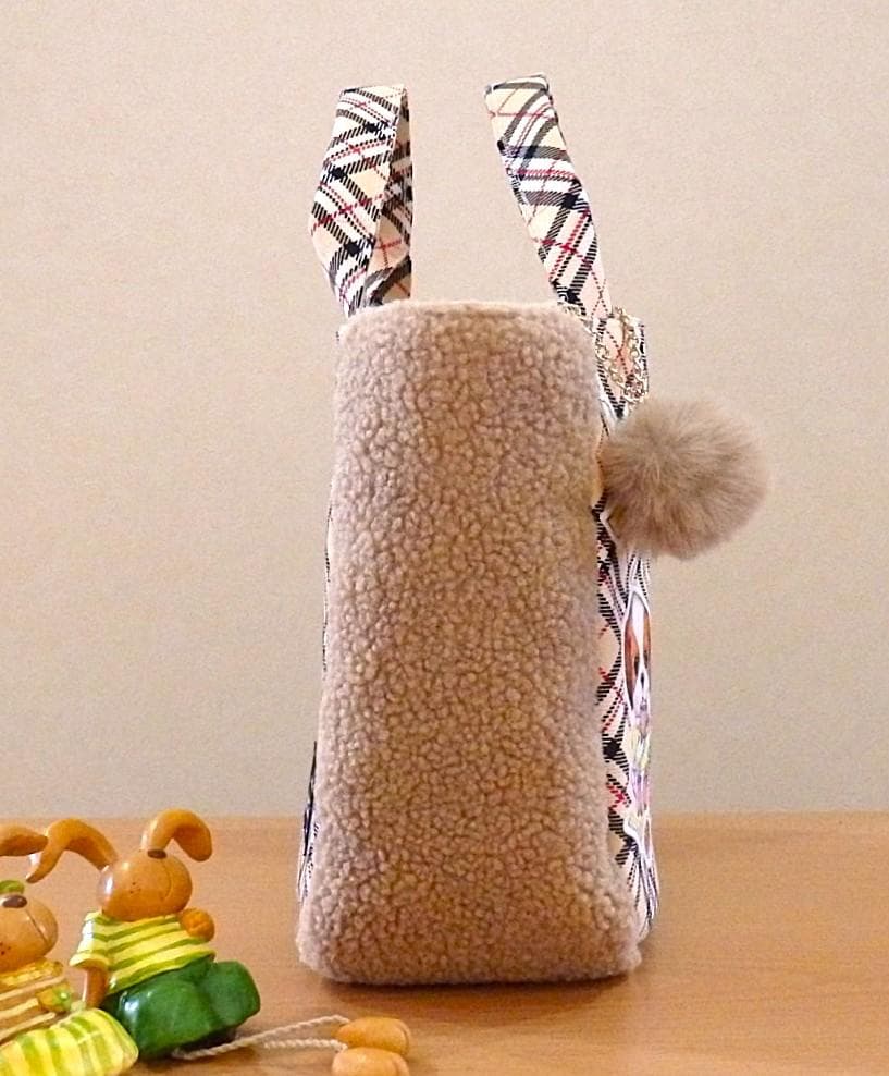 ハンドメイド　ふわふわマチのラウンドトートバッグ（FZ-25）