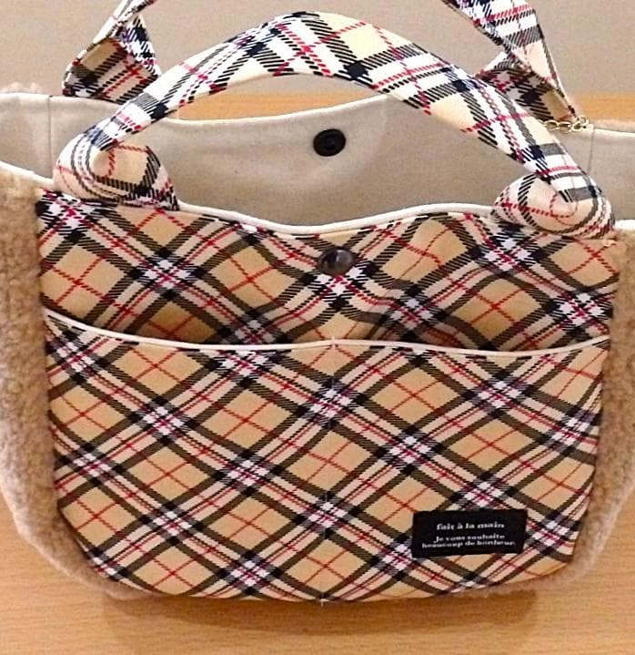 ハンドメイド　ふわふわマチのラウンドトートバッグ（FZ-25）