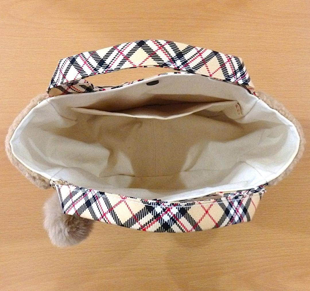 ハンドメイド　ふわふわマチのラウンドトートバッグ（FZ-25）