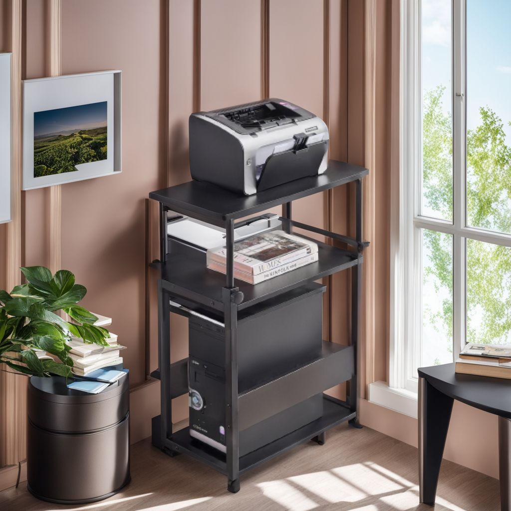 棚板 複合機ラック キャスター付き 昇降式 パソコンワゴン