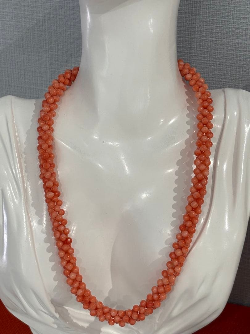 天然桃サンゴ　本珊瑚　ペンダントトップ　ネックレス（s801)