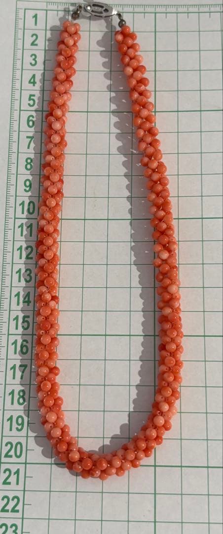 天然桃サンゴ　本珊瑚　ペンダントトップ　ネックレス（s801)