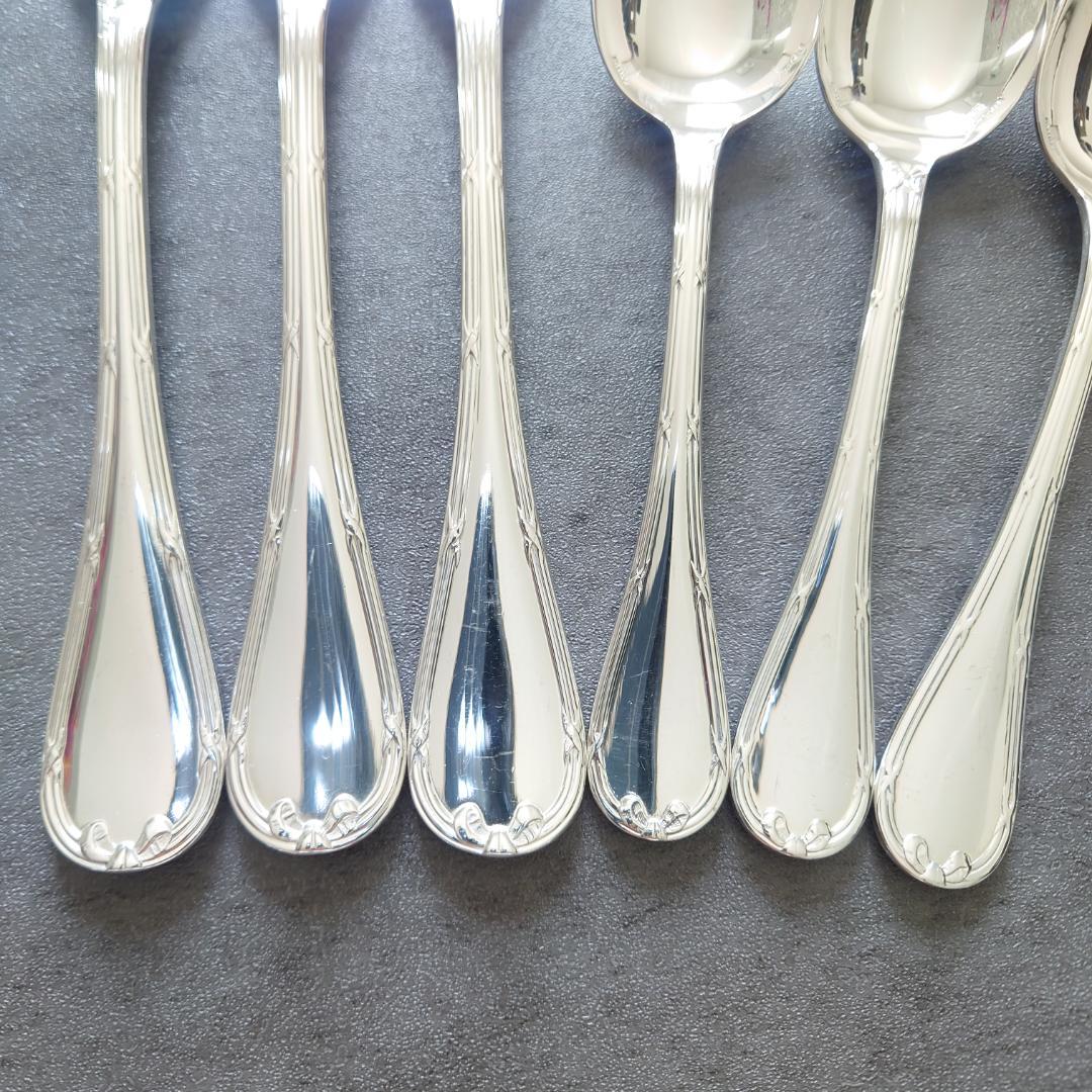美品 クリストフル リュバン ケーキフォーク コーヒースプーン 6点