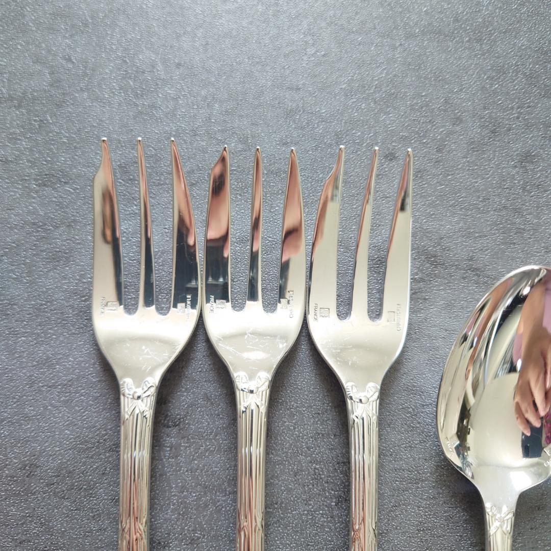 美品 クリストフル リュバン ケーキフォーク コーヒースプーン 6点