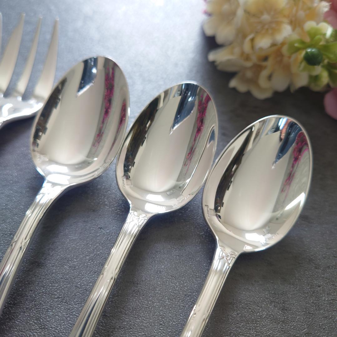 美品 クリストフル リュバン ケーキフォーク コーヒースプーン 6点