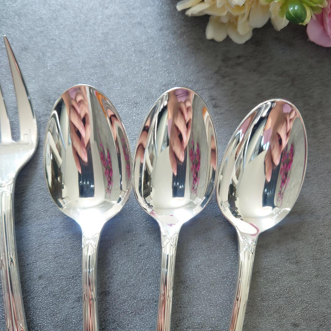 美品 クリストフル リュバン ケーキフォーク コーヒースプーン 6点