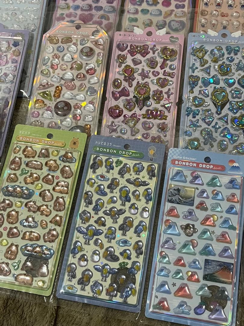 ボンボンドロップ コットンパフィ タイルシール おはじきシール まとめ売り 正規