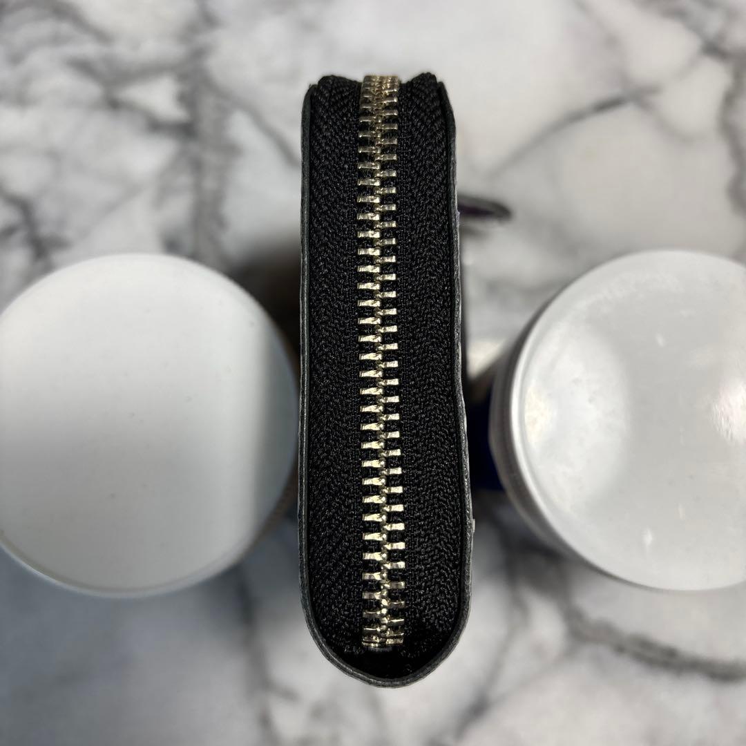 パイソン革コンパクトL字ファスナーウォレット(パープル)