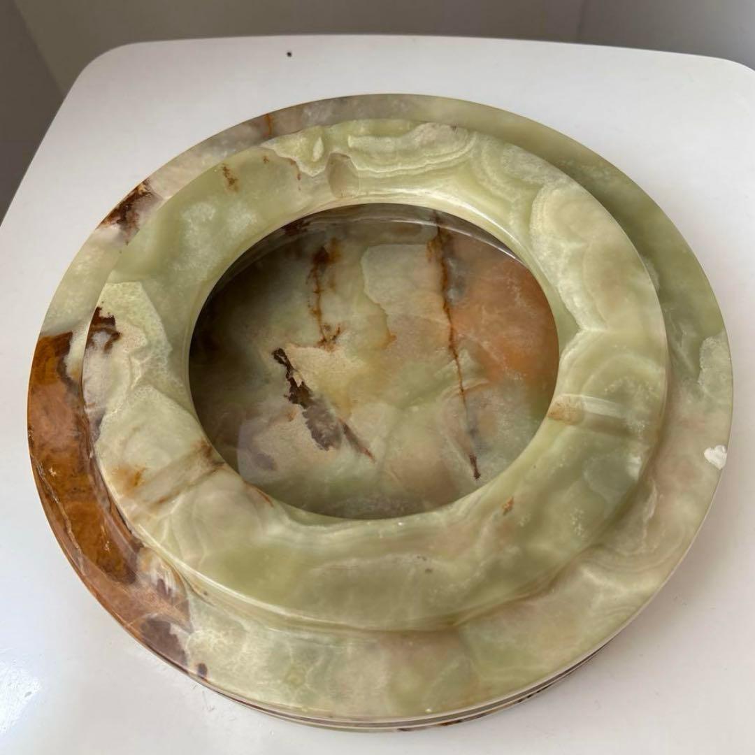 グリーンブラウン　マーブル　灰皿　インテリア　小物入れ