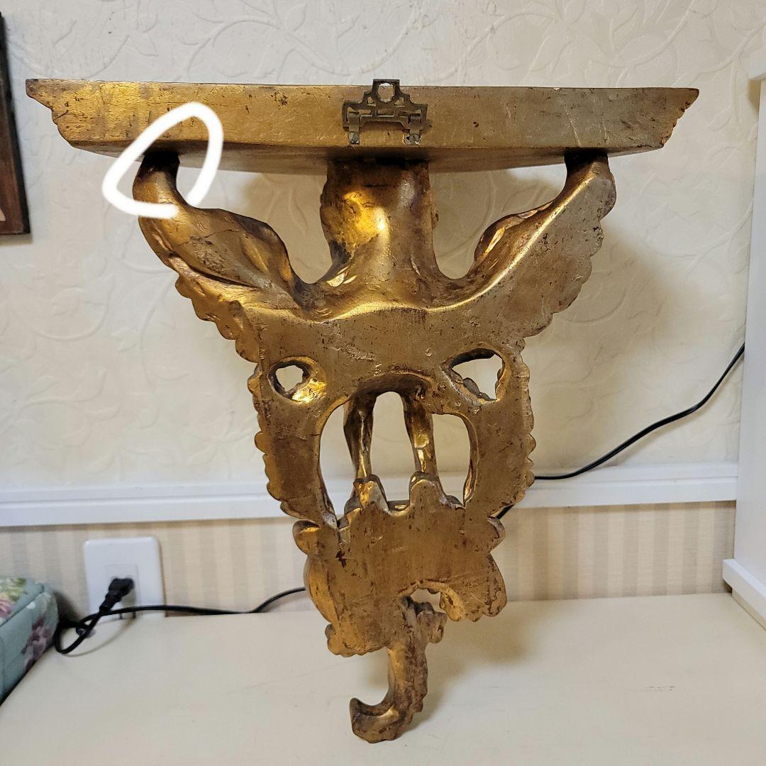 大型　ライオンの壁掛けコンソール　シェルフ　ヴィンテージ　有翼の獅子