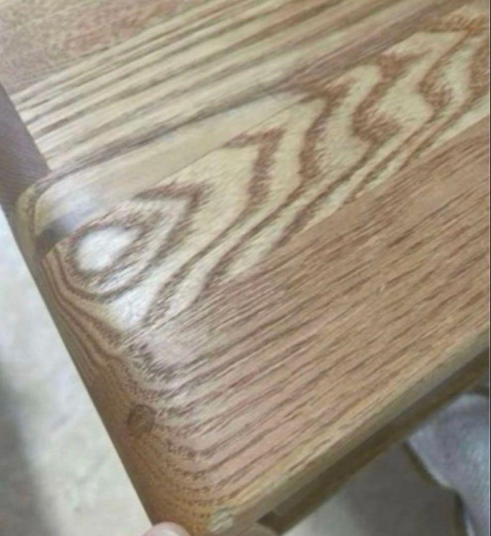 タモ無垢　木製　センターテーブル 引き出し付き