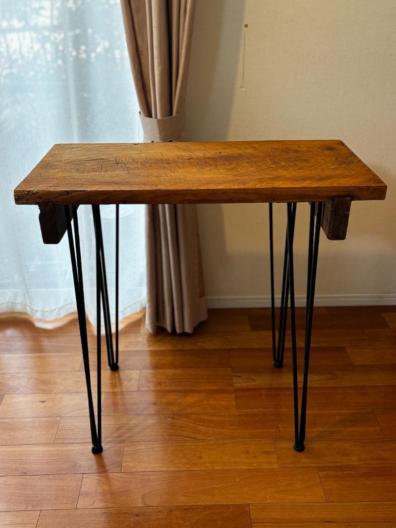 安政時代の板を使った机 古材✕アイアン アンティーク ハンドメイド