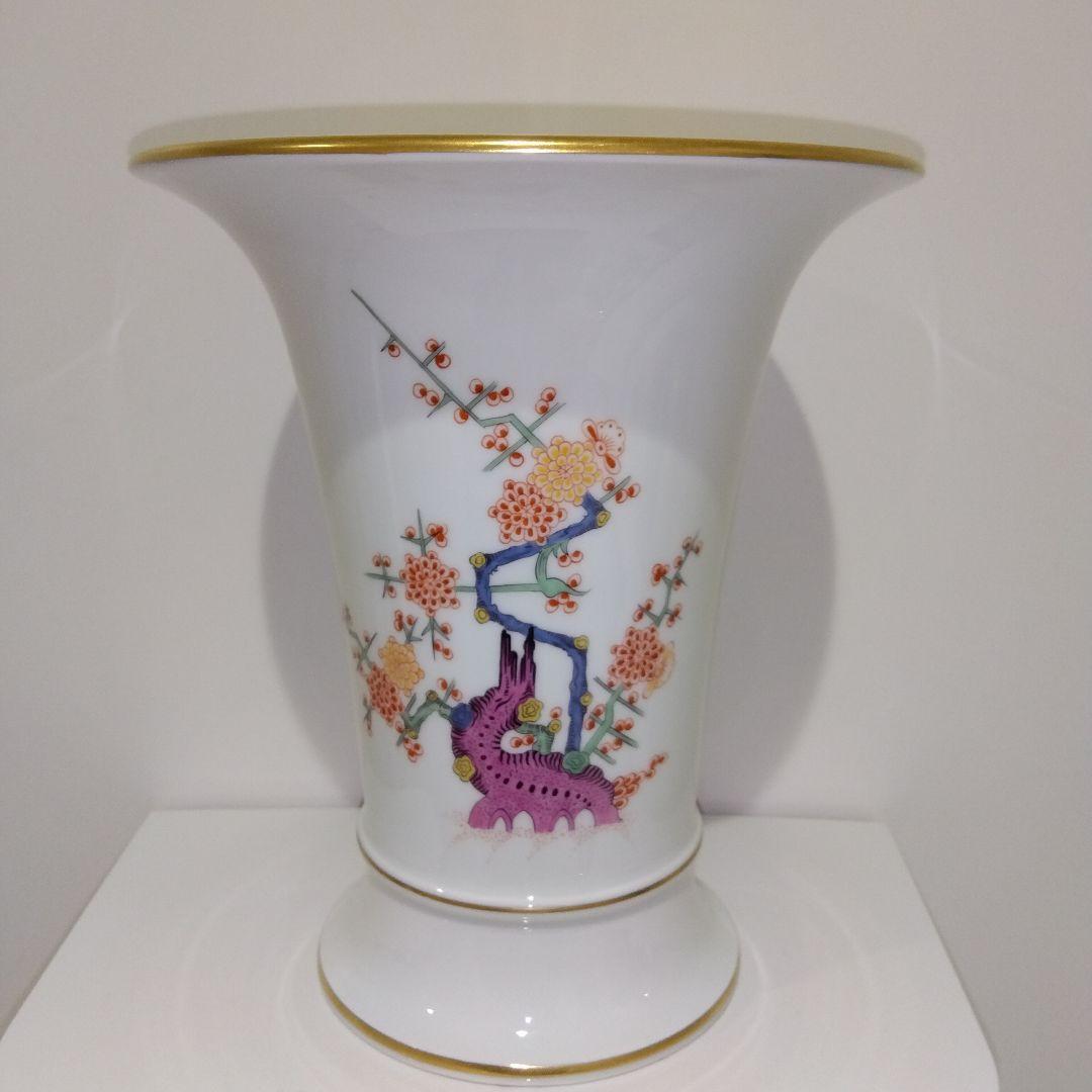 MEISSEN　マイセン シノワズリ 竹虎 花瓶 BASE