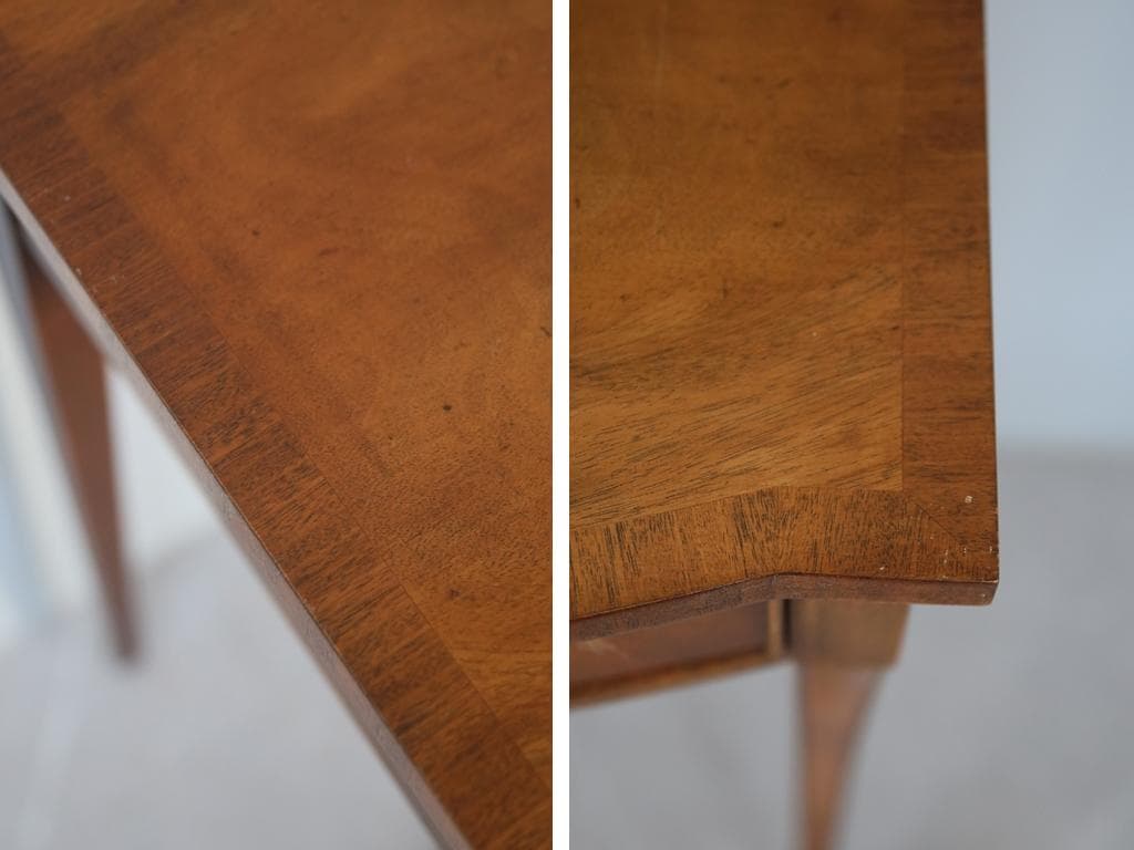 英国アンティーク木製デスク/勉強机/テーブル/飾り棚/オフィス事務(91-41)