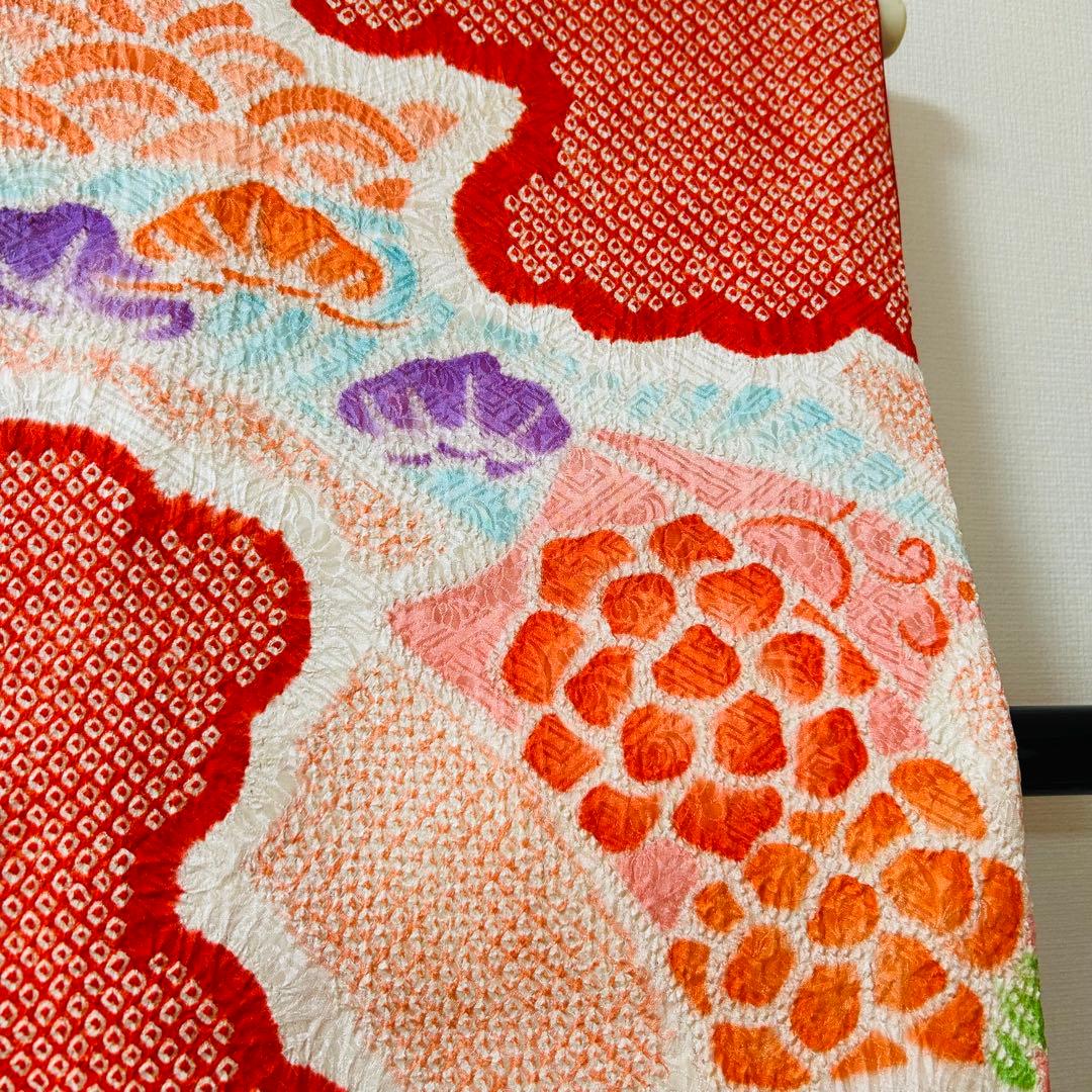 No.2 七五三　3歳　　正絹被布フルセット　　本総絞り　訳あり