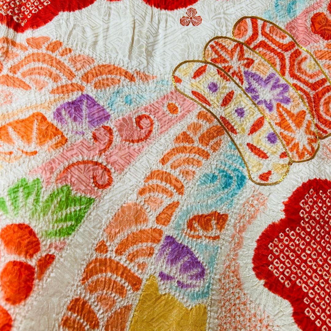 No.2 七五三　3歳　　正絹被布フルセット　　本総絞り　訳あり