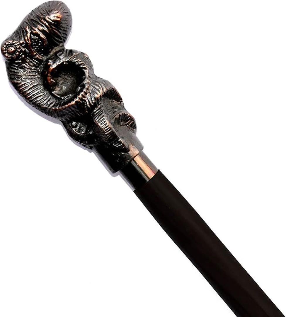 タコ柄 歩行棒 ステッキ アンティーク 杖 2つ折り 男女兼用 左右兼用