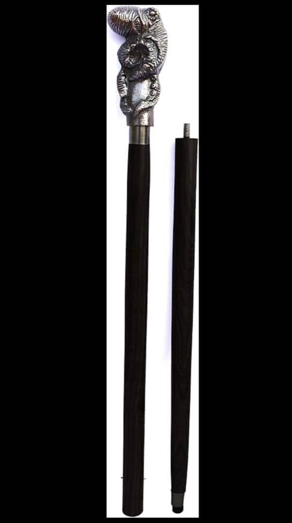 タコ柄 歩行棒 ステッキ アンティーク 杖 2つ折り 男女兼用 左右兼用