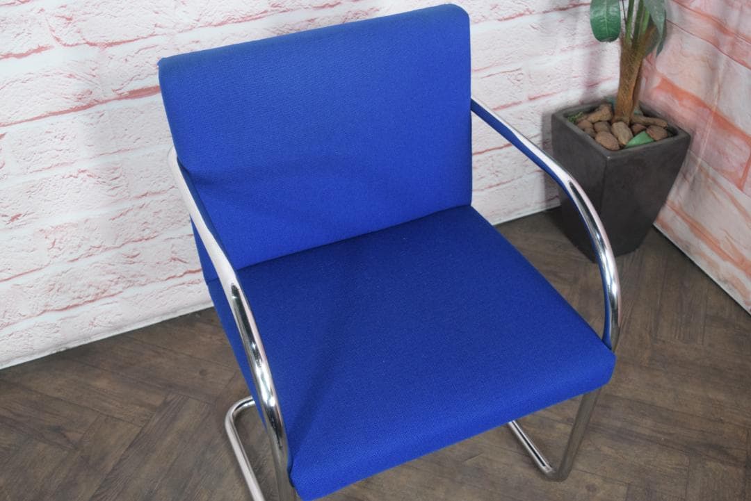 Knoll/ノル ブルーノ アームチェア チューブラー ファブリックブルー d