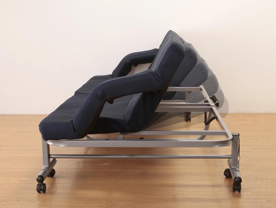 折りたたみ式 ソファベッド (組立不要) (ネイビー)