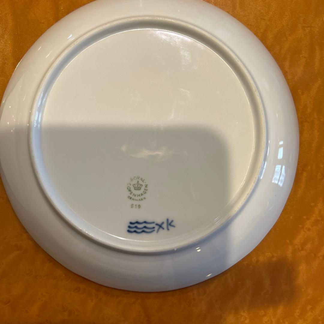 ロイヤルコペンハーゲン ボヘミアンブルー 青い花柄 波形縁取り 中皿 5枚セット