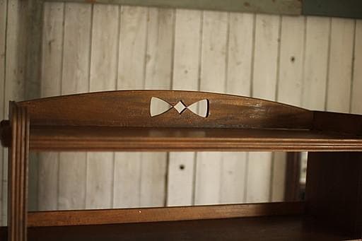 古い木製の収納棚　6段　くさび式本棚　食器棚　オープンラック　古家具　古道具