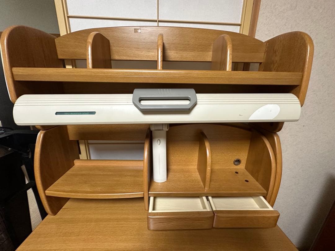 木製 学習机 収納スペース豊富