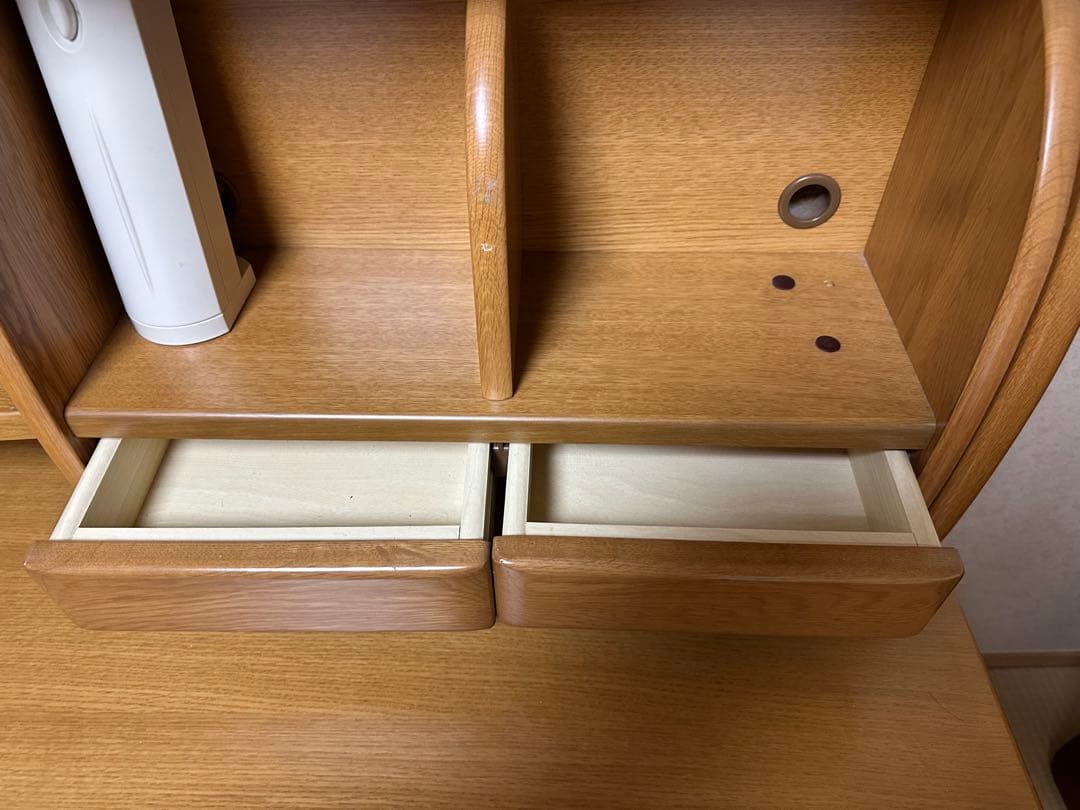 木製 学習机 収納スペース豊富